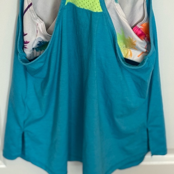 Justice Brand, Girl’s (Sz L, 12/14) Tropical Tank Top W/Bralette, Kid’s Clothing - Picture 6 of 13